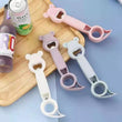 Cute 4 in 1 Multifunction Lid Remover, Stainless Steel Bottle Opener, Baer Unscrew Can opener, Jars Opener, Fridge Manual Lid Remover, Multifunctional Bottle Opener, 4 in 1 Lid Seal Remover, Water Bottle Opener for Women