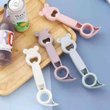 Cute 4 in 1 Multifunction Lid Remover, Stainless Steel Bottle Opener, Baer Unscrew Can opener, Jars Opener, Fridge Manual Lid Remover, Multifunctional Bottle Opener, 4 in 1 Lid Seal Remover, Water Bottle Opener for Women