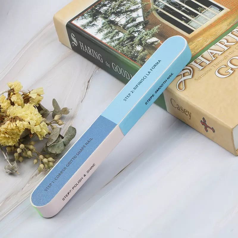 7 Faced Sandpaper Nail File Knives Nail Tool, Nail File Double Side Buffing Bar, Seven Sided Nail Files Polishing Tool, Manicure Pedicure Professional File Nail Art Sanding Nail Buffer
