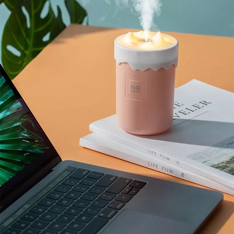 Snow Mountain Air Humidifier, USB Mini Portable Car Air Purifier, Aroma Essential Oil Diffuser, USB Mist Maker, Mini Portable Ultrasonic Air Humidifer