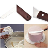 Stainless Steel Cake Icing Spatula, Professional Stainless Steel Cake Icing Spatula, Butter Cream Icing Frosting Knife, Steel Palette Knife Scraper With Wooden Handle, Offset Frosting Angled Icing Spatula, Kitchen Cake Decoration Tools