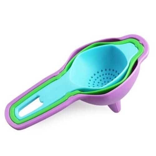 Set of 3 Egg Separator Funnel & Strainer Set, Multifunctional Egg Separator, Funnel & Strainer Set,  Household Liquid Dispensing Mini Funnel Kitchen Tools, Handy Mini Colander Sieve, Egg White Strainer Divider Filter, Kitchen Baking Strainer