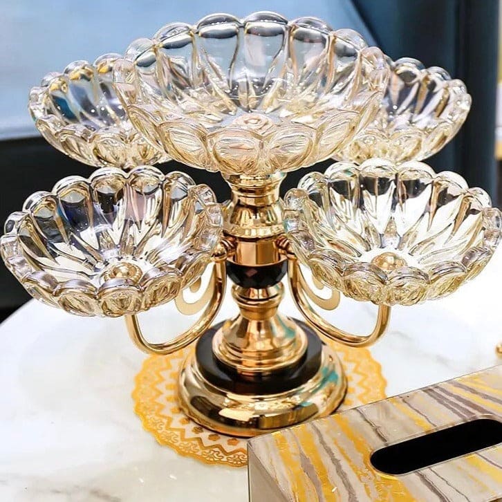Multilayer Candy Platter, European Metal Fruit Bowl, Creative Light Luxury Snack Candy Plate,  Home Living Room Coffee Table Tray, Decorations Fruit Bowl, Rotatable Fruit Basket