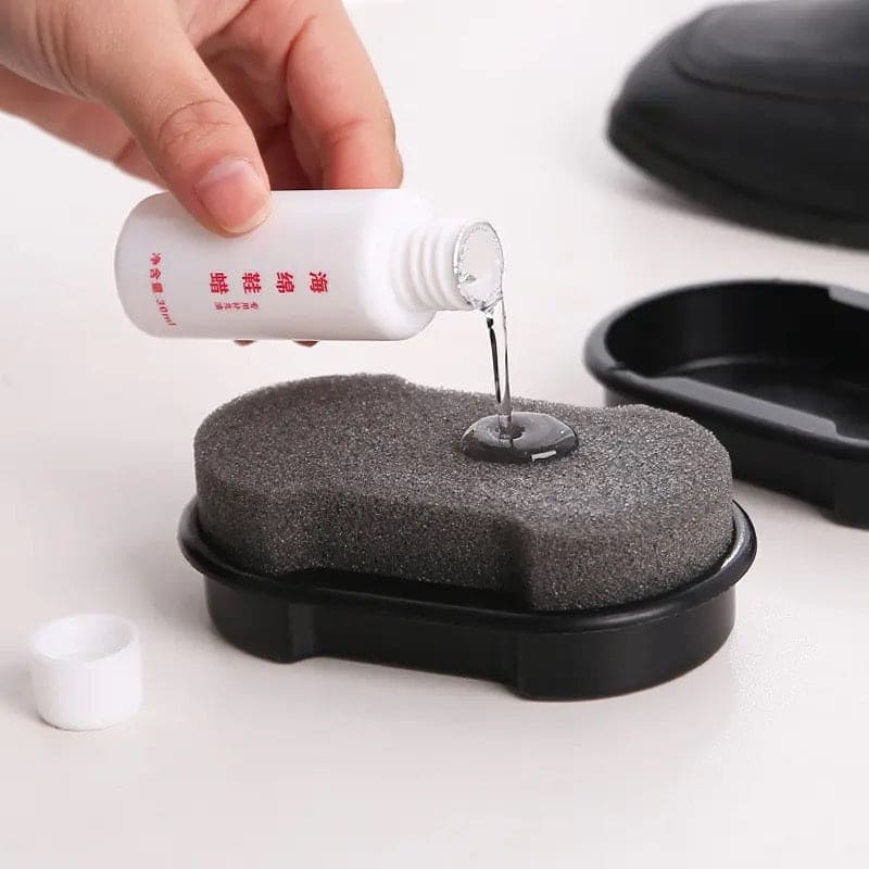 Double Face Shoe Polish, Colorless Shoe Wax Brush, Shoes Cleaning Cleaner, Quick Polish Shoes Cleaning Brush, Liquid Cleaning Wax Leather Polishing Sponge, Boot & Shoe Shine Polish