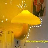 Mushroom Socket Night Light, Light Control Sensor Bedroom Light, Mushroom Wall Socket Lamp, Automatic Sensor Bedroom Decor Wall Lamps For Kid Room, Mini Bedside Socket Lamp, Electric Plug Warm White Light