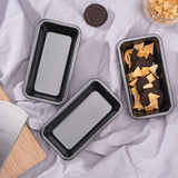 Rectangular Baking Tray, Nonstick Carbon Steel Baking Pan Cake Tools, Black Non-Stick Mold Storage Trays Sausage Bread, High Temperature Resistant Bread Baking Tray, Carbon Steel Non-stick Toast Mold, Bakeware Baking Tool