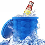 Silicone Ice Bucket, Fast Cold Ice Bucket, Space Saving Ice Genies Ice Ball Maker, Portable Silicon Ice Cube Maker