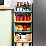 1 Pcs New Stacking Wardrobe, Foldable Clothes Storage Rack, Kitchen Gap Organizer Shelf, Toy Snack Book Storage Basket Closet Storage Bin, Wardrobe Shelf Drawer Organizer, Clothes Pants Drawer Separation Storage Box, Plastic Layered Storage Rack