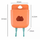 Cloud Wall Mounted Phone And Remote Holder, Durable Storage Basket, Home Office Wall Stand Storage Box, Wall Mounted Mobile Phone Plug, Multifunction Holder Stand