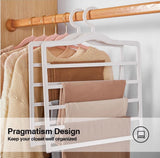 Simple Trouser Hanger, Multilayer Household Wardrobe Hanger,  5 Layers Pants Towel Scarfs Racks, Multifunctional Storage Hanger, Non-slip Magic Hanger, Wardrobe Organizer Storage Rack