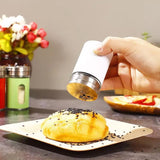 Set Of 2 Stainless Steel Pepper Salt And Spice Shaker Seasoning Jars, Cap Sealed Cruet Condiment Seasoning Jars, Glass Jars For Spices, Stainless Steel Barbecue Seasoning Bottle, Sugar Salt Pepper Shaker, Stainless Steel  Coffee Sugar Storage Jars Pots