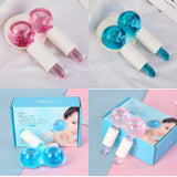 2 Pcs Crystal Ice Hockey, Energy Face Eye Massaging Globes, Face Lifting Anti Wrinkles Ice Roller, Anti Aging Health And Skincare Tool