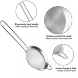 Stainless Steel Wire Fine Mesh Oil Strainer, Strainer Skimmer Mesh Sieve Colander, Kitchen Soy Milk Filter, Strainer Scoop Kitchen Mesh Colander, Juice and Tea Strainer,  Pastry Tool Kitchen Accessories