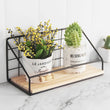 Gird Wall Shelf, Grid Wall Hanging Shelf, Wire Wood Organizer,  Iron Floating Display Shelf, Home Decorative Hanging Grid Basket, Wall Art Shelve Flower Pot Stand