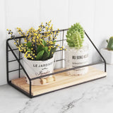 Gird Wall Shelf, Grid Wall Hanging Shelf, Wire Wood Organizer,  Iron Floating Display Shelf, Home Decorative Hanging Grid Basket, Wall Art Shelve Flower Pot Stand