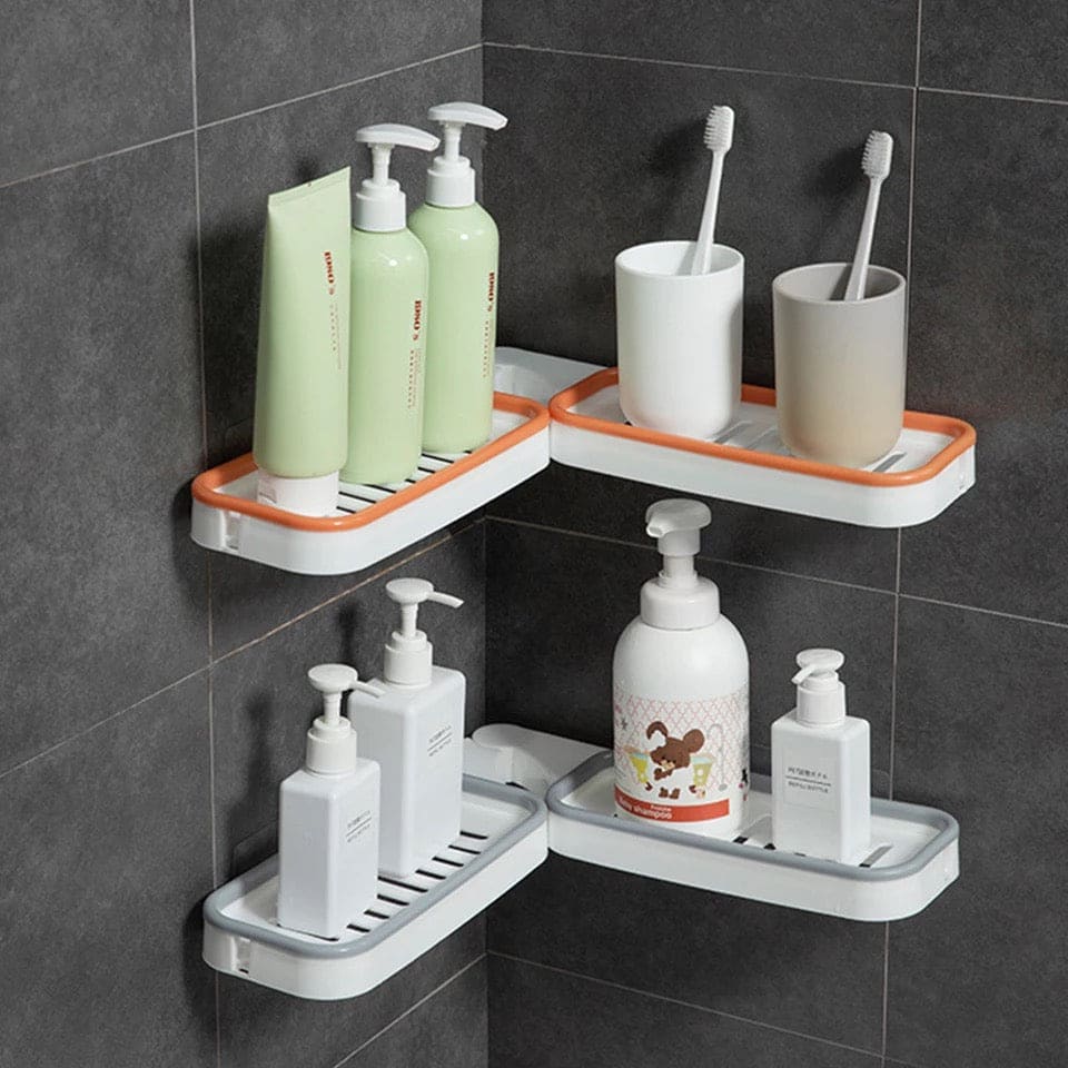 Double Sided Shampoo Holder, Dual Purpose Shelf Wall Mounted Storage Rack, 180 Degree Rotating Storage Rack, Household Storage Rack, Bathroom Foldable Rack