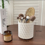 Makeup Bucket Organizer, Multifunctional Rotating Pencil Makeup Brush Holder, Hollow Multiuse Organizer, Non-slip Round Multi Grid Desktop Sundries Pencil Holder, Lipstick Eyebrow Pencil Holder, Desktop Makeup Brush Storage Bucket