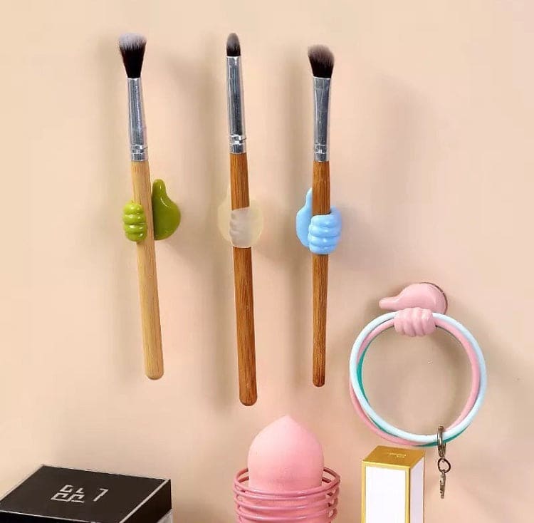 Set Of 5 Silicone Multifunctional Hand Wall Clips, Behind-door Keys Tower Organizer Hook, Wire Data Line Holder, Silicon Thumb Holder