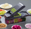8 In 1 Vegetable Slicer With Container, Mandolin Slicer Veggie Chopper, Hand Held Food Chopper, Fruit Slicer Grater Shredders Drain Basket Cutter