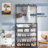 Nordic Coat And Hat Rack, Entryway Floor Display Clothes Rack, Household Shelf Living Room Clothes Storage Rack, Homlly Entryway Coat Rack with Shoes Organizer,  Multi-Functional Shoe Rack, Bedroom Living Room Hanger