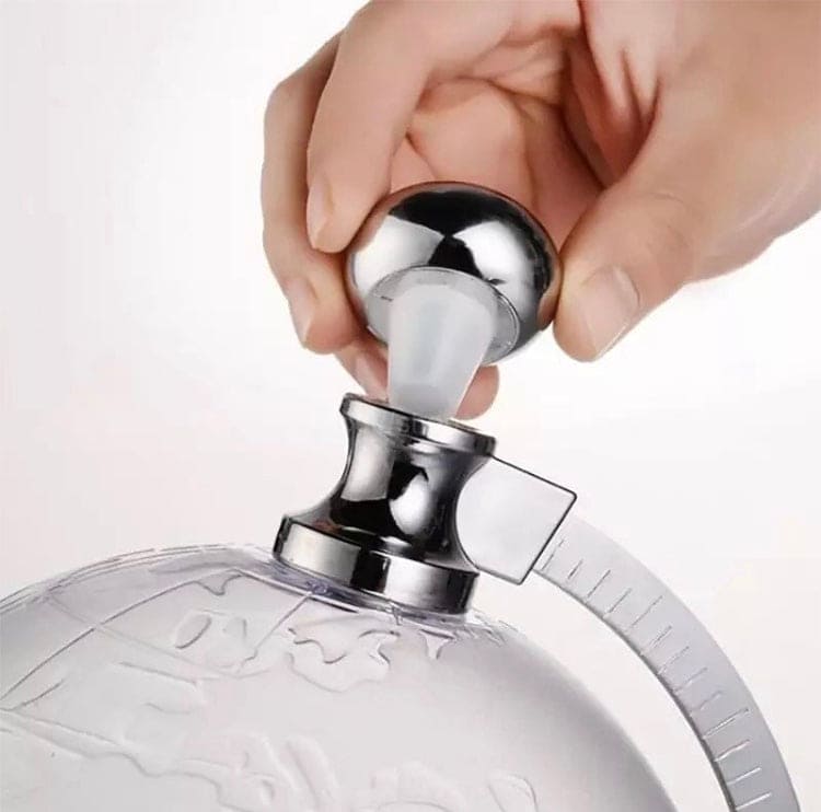 1500ml Globe Shape Dispenser With Funnel And Stopper, Decanter Dispenser For Drinks, World Map Liquor Dispenser