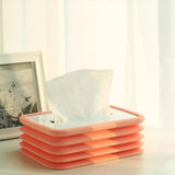Creative Silicone Flexible Folding Tissue Box, Bedroom Kitchen Desktop Paper Holder, Napkin Storage Case, Silicone Foldable Tissue Box, Environmental Protection Home Tissue Container, Napkin Tissue Holder Case for Office Home