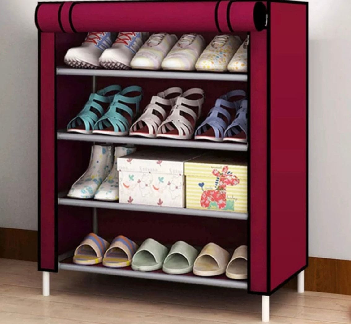 Oxford Layer Shoe Cabinet Shoe Rack, Home Dorm Storage Closet, Dustproof Shoes Rack, Non-Woven Fabric Shoe Stands Organizer, Multilayers DIY Assembled Space Saving Shoe Organizer, Fabric Shoe Shelf