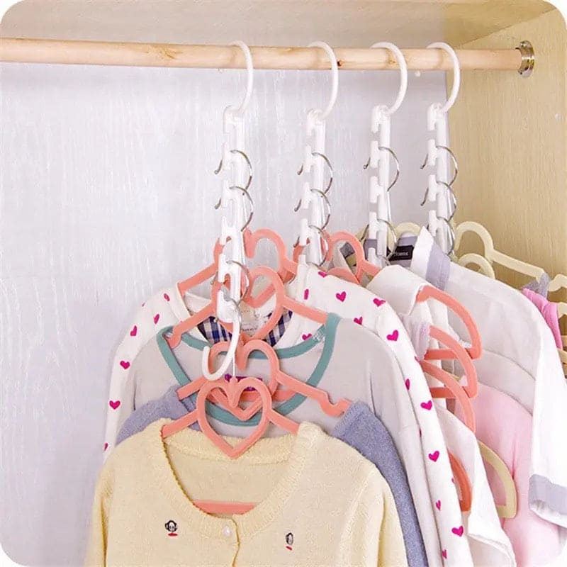 Pack Of 8 Wonder Hanger, Multifunctional Magic Hangers, Plastic Scarf Cabinet Storage Hangers For Clothes, Multi Port Clothing Rack, Clothes Closet Organizer