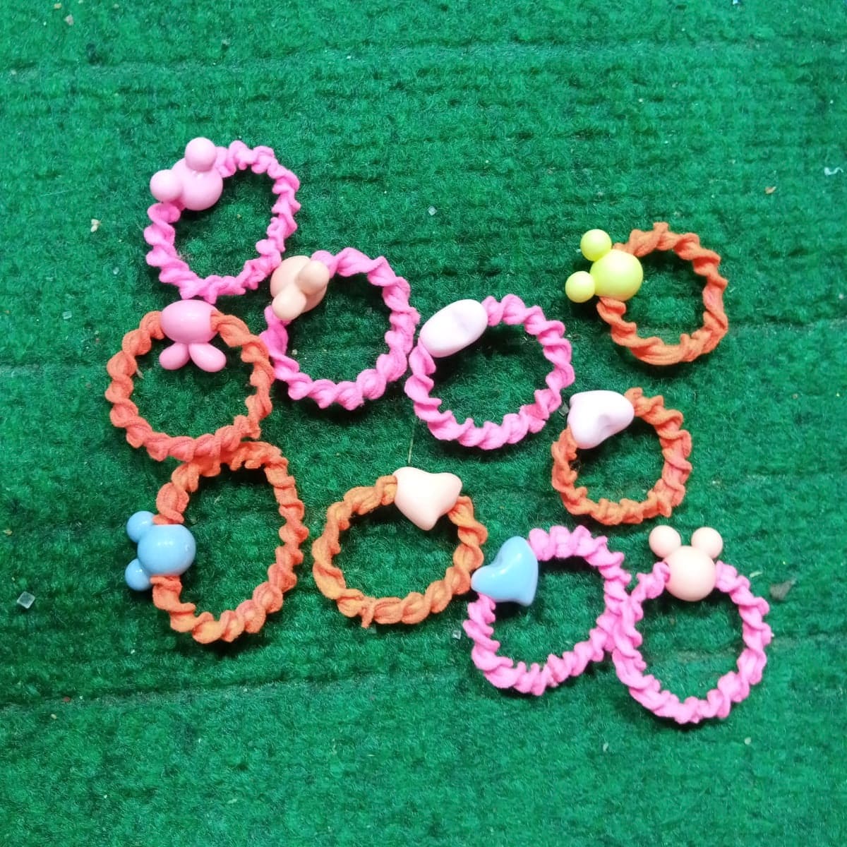 Pack Of 10 Hair Ponies, Multicolor Elastic Hair Tie, Charm Angel Girl Hair Pony, Cute Small Hair Ties For Girls, Elastic Hair Styling Accessories, Seamless Cotton Hair Ties