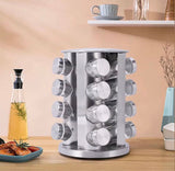 Rotatable Seasoning Rack, Stainless Steel Spice Rack, Countertop Rack Tower Organizer