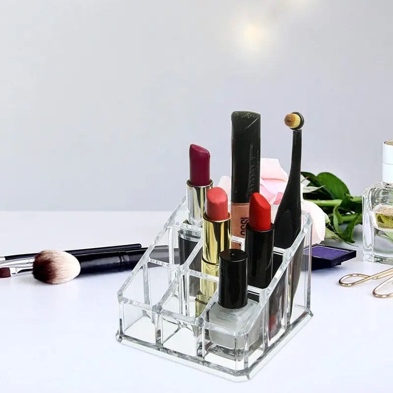 Lipstick Display Stand Holder, Acrylic Lipstick Storage Box, Acrylic Makeup Organizer, Desktop Lipstick Display Storage Box, Cosmetic Nail Polish Storage Rack, Desktop Dressing Table for Lip Glaze Brushes Bottles