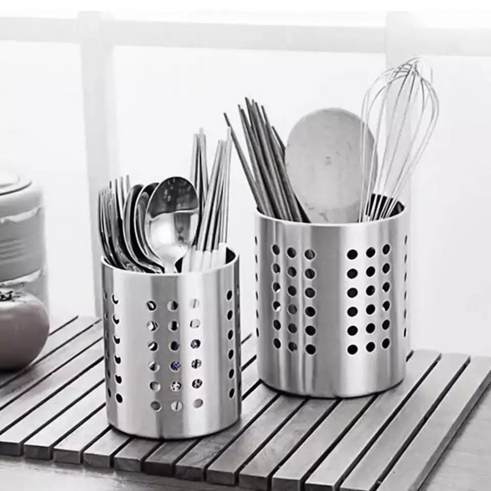 Set Of 2 Stainless Steel Chopsticks Holder Cage, Steadily Cutlery Kitchen Utensil Container, Multifunction Fork Spoon Cutlery Drain Holder Organizer, Chopsticks Storage Rack, Spoon Knife Fork Rack Kitchen Accessories, Caddy Cutlery Utensil Holder