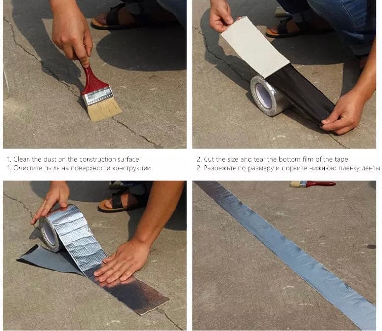 Aluminum Foil Butyl Rubber Tape, High Temperature Waterproof Leak Proof Tape, Nano Self Adhesive Tape, Duct Wall Crack Repair Flex Tape