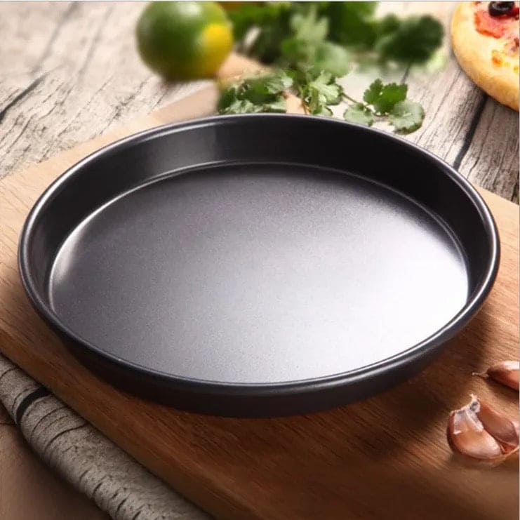 Set of 3 Non-Stick Pizza Pan, Round Pizza Pan Deep Dish Tray, Carbon Steel Non Stick Mold Baking Tool
