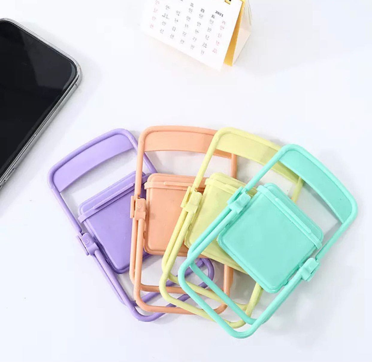 Set Of 3 Cute Chair Shaped Foldable Lazy Phone And Ipad Holder, Portable Design Mobile Phone Holder, Foldable Support Desk Mobile Phone Stand