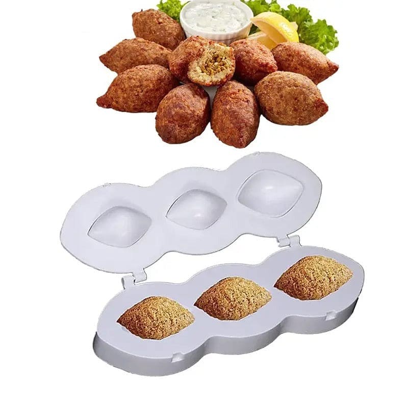 Manual Kabab Maker, Plastic Meatball Mold, Kitchen Homemade Stuffed Meatballs Maker, Kebbah Ballers Makers, Rugby Shape Meatball Mold, Stuffed Meatballs Apparatus, Fried Kebbah Kitchen Cooking Tools