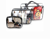 Makeup Storage Grooming Bag Set, Transparent Clear Cosmetic Bag, Transparent Toiletry Bag, Water Proof Plastic Travel Cosmetic Bag, SML Bag