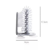 Wall Suction Cup Glass Cleaning Brush, Rotating Plastic Bottles Cleaner, Coffee Milk Tea Cups Brush, Glass Cup Washer with Suction Base Bristle, Kitchen Sink Home Tools