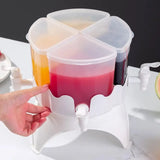 4 Grid Cold Rotating Kettle, Household Beverage Container, Cool Water Bucket, Beverage Dispenser with Spigot Water Bottle, 4L Water Bottle for Wedding Bar Outdoor Party Home Party, Water Jug With Faucet, Drink Jug Bucket, Detachable Liquid Dispenser