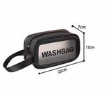 Portable Dual Chain Wash Bag, Travel Friendly Clear Makeup Storage Washbag, Large Waterproof Cosmetics Bag, Travel Translucent Makeup Organizer