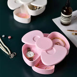Bow Shaped Earring Storage Box, Rotatable Earring Storage Box, Decorative Jewellery Container Case, Creative Necklace Box, Rotating Jewellery Box, Multi-layer Dustproof Jewellery Plastic Box