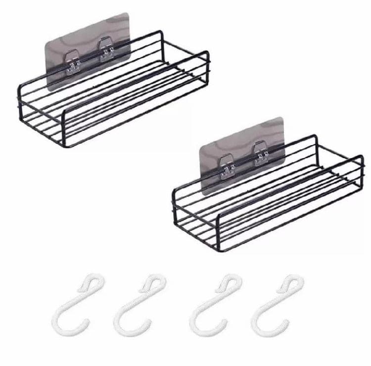 Iron Bathroom Shelf, Shampoo Storage Holder, Bathroom Shelf Shampoo Storage Rack,  Bath Hanging Basket, Iron Cosmetic Holder, Bathroom Kitchen Punch Corner Frame Shower Shelf, Kitchen Bathroom Accessories, Iron Shower Rack