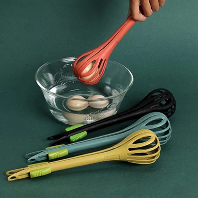 Plastic Egg Tong, Plastic Noodles Holder, Kitchen Whisk Versatile, Dual Use Manual Egg Whisk, Food Tong for Baking, Multipurpose Home Kitchen Tool, Egg Whisker
