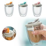 Double Wall Glass, Transparent Insulated Coffee Cup, Transparent Double Layer Wall Glass Cup, Cute Portable Water Cup, Double Wall Glass Cup