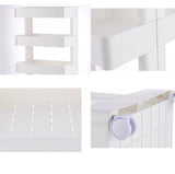 Three Layer Storage Cart, Rotating Wheels Kitchen Bathroom Organizer, Three Layer Trolley, Hairdressing Trolley Rack Mobile Shelf