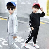 2 Pcs Children's Clothing New Spring And Autumn Solid Color Boys And Girls Student Sportswear Suit Long Sleeve Clothes