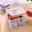 Portable Household Sewing Kit Box, Fabric Craft Needles Thread Scissor Set, Plastic Transparent Sewing Thread Storage, Multifunction PP Box Sewing Kit, Home & Travelling Sewing Accessories