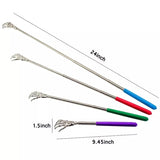 Stainless Steel Telescopic Back Scratcher, Claw Portable Massager, Anti Itch Self Massager, Hackle Hand Telescopic Back Scratcher,  Bear Claw Extendable Telescoping Itch Sticks