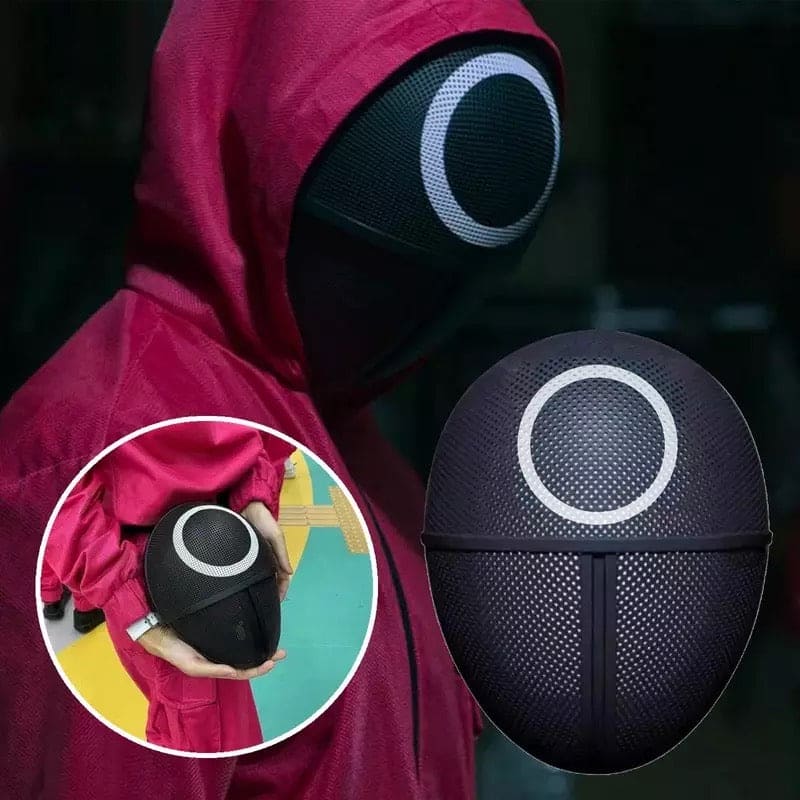 Squid Game Korean Black Face Mask, Plastic Face Mask Toy, Cosplay Hallow Mass Boss Mask