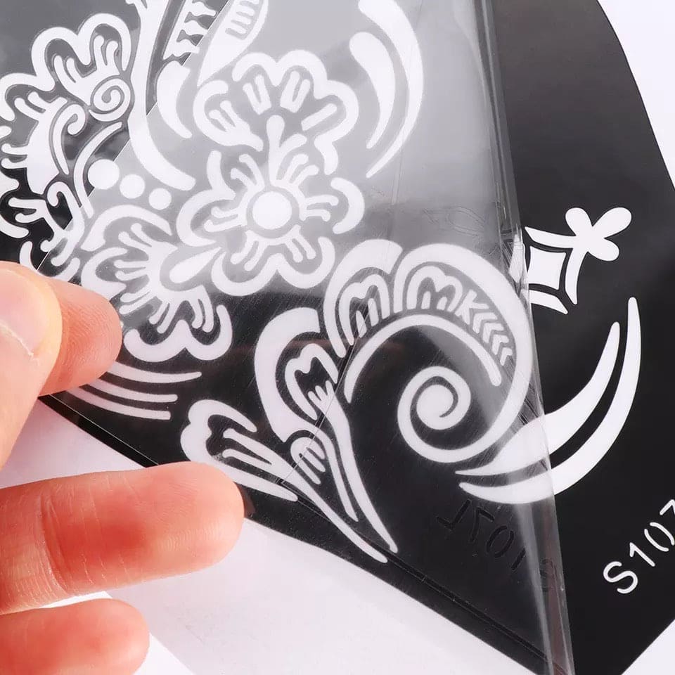 Professional Henna Stencil Temporary Hand Tattoo, Body Art Sticker, Temporary Hand Mehndi Tattoo, Body Art Sticker, Wedding Tool Flower Tattoo Stencil